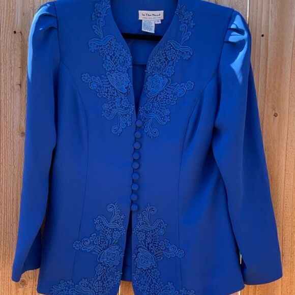 Take 50% OFF- In The Mood Blue Women's Jacket, Size-10 - Picture 3 of 6